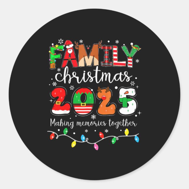 Adesivo Family Christmas 2025 Matching Outfit Xmas Squad S (Frente)