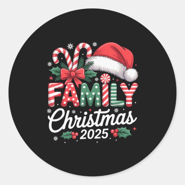 Adesivo Family Christmas 2025 Xmas Matching Pajamas  (Frente)
