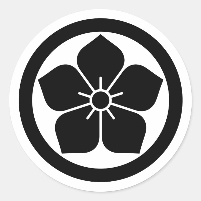 Adesivo [Family Crests] Kikyo flower inside a circle (Frente)