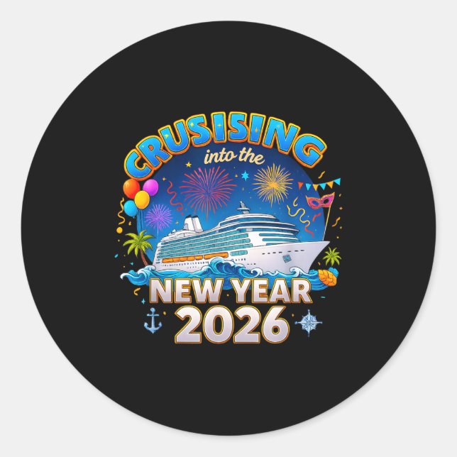 Adesivo Family Cruise New Year 2026 Vacation  (Frente)