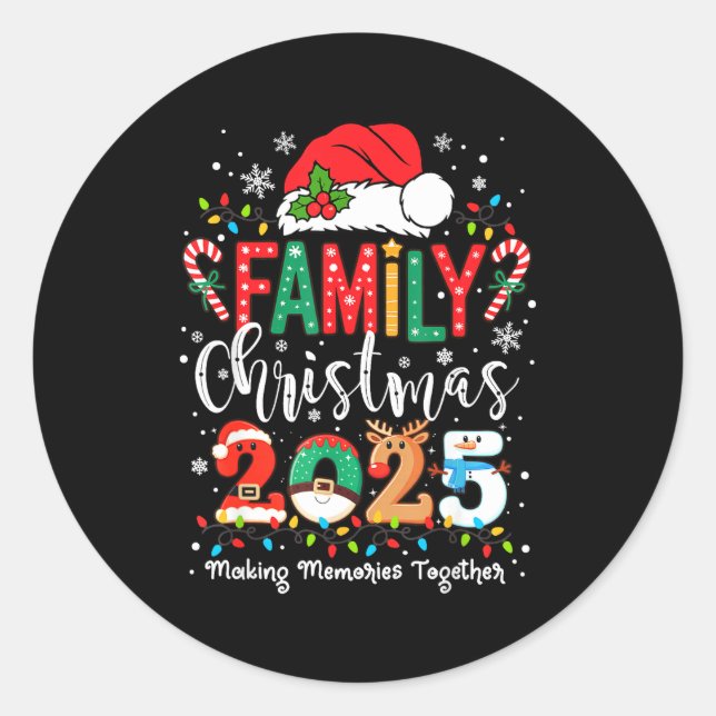 Adesivo Family Funny Christmas Matching 2025 Santa Tee Paj (Frente)