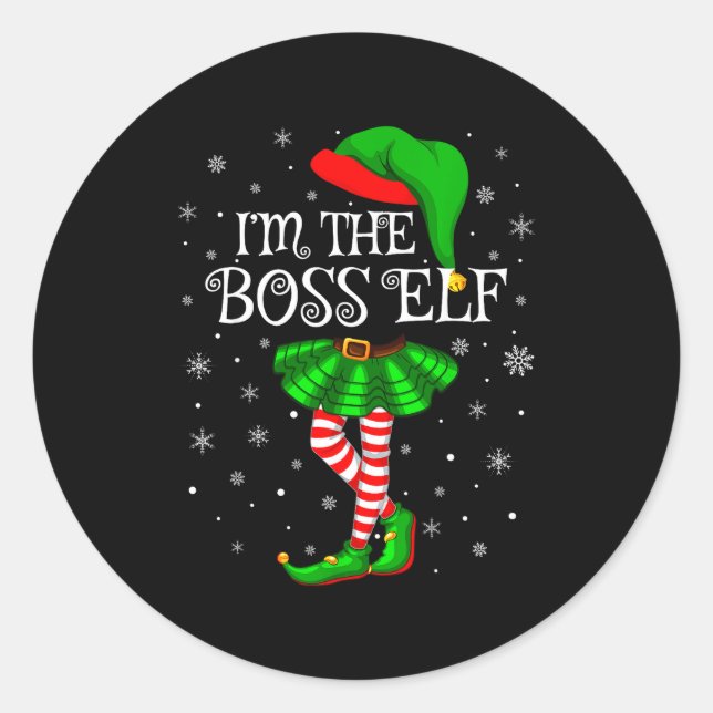 Adesivo Family Matching Women Girls I'm The Boss Elf Chris (Frente)
