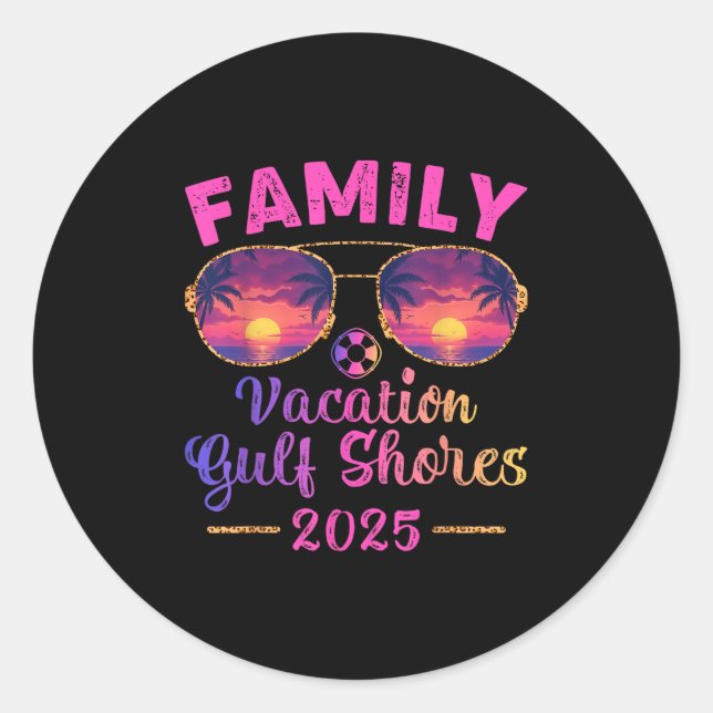 Adesivo Family Vacation 2025 Sungles Alabama Gulf Shores B (Frente)