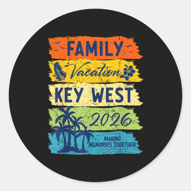 Adesivo Family Vacation 2026 Key West Matching Summer Vaca (Frente)