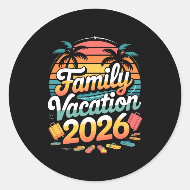 Adesivo Family Vacation 2026 Sunset Travel Crew Long Sleev (Frente)
