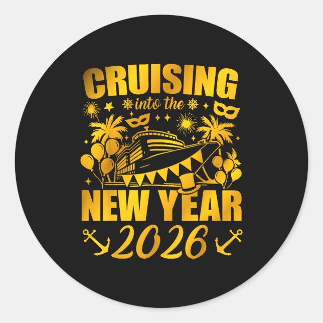 Adesivo Family Vacation Cruise Ship 2026 New Year Party Cr (Frente)