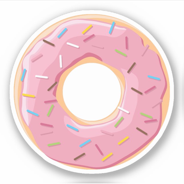 Adesivo Famoso donut rosa com confeitos (Frente)