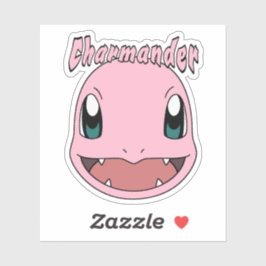 Adesivo Fanarte do Charmander Rosa Pokémon
