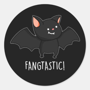 Adesivo Fangtástico Pun Halloween Divertido Fundo Escuro