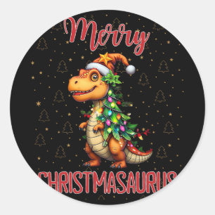 Adesivo Fanny Feliz Natal Christmasaurus Dinossauro Árvore