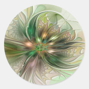 Adesivo Fantasia Abstrata Moderna Colorida Flor Fractal