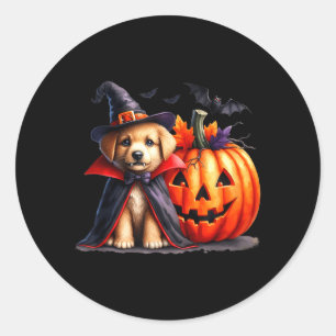 Adesivo Fantasia Assustadora de Halloween Cachorro Abóbora