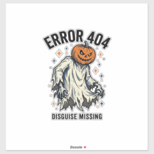 Adesivo Fantasia de Abóbora Fantasma Erro 404 de Halloween