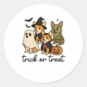 Adesivo fantasia de corgi halloween