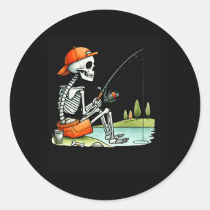 Adesivo Fantasia de Esqueleto Pescando no Halloween Divert