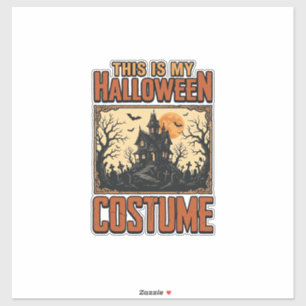 Adesivo Fantasia de Halloween Casa Assombrada Camisa Vinta