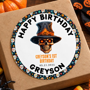 Adesivo Fantasia de Halloween de Caveira para Crianças - F