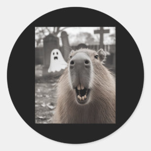 Adesivo Fantasia de Halloween de Fantasma de Capivara Engr