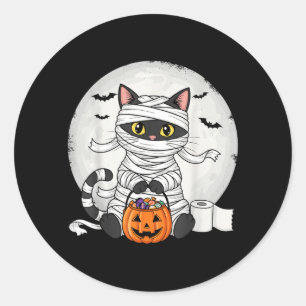 Adesivo Fantasia de Halloween de Gatinho Preto de Mamãe Bo