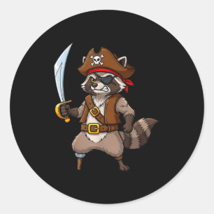 Adesivo Fantasia de Halloween engraçada de guaxinim pirata