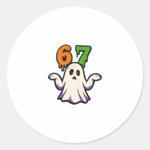 Adesivo Fantasia de Halloween Scp 67 Meme de Fantasma Fofo