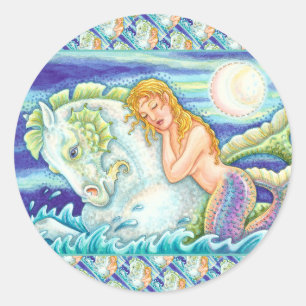 ADESIVO FANTASIA FANTASY MERMAID RIDING MERHORSE, SEAHORSE