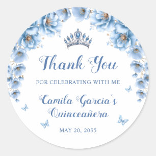 Adesivo Fantasia Floral Azul Poeirento Tiara Quinceañera