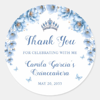 Adesivo Fantasia Floral Azul Poeirento Tiara Quinceañera