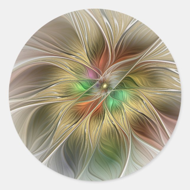 Adesivo Fantasia Floral com Fractal Abstrato Moderno Doura (Frente)