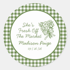 Adesivo Fantasia Fresca Chegando do Mercado Chá de Noiva V