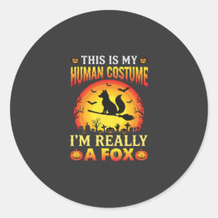 Adesivo Fantasia Humana de Raposa Engraçada de Halloween