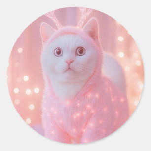 Adesivo Fantasia Invernal de Gatinho Rena Brilhante Fofinh