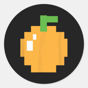 Adesivo Fantasia Laranja Pixelada de Videojogo dos Anos 80