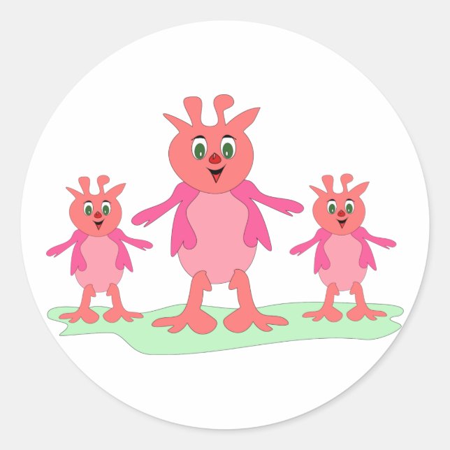 Adesivo Fantasia Rosa Bonita Cria Aliens Impressionantes (Frente)