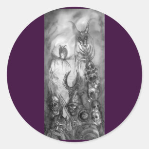 Adesivo Fantasia roxa vermelha da GUERRA dos MONSTRO do