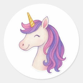Adesivo Fantasia Whimsical Sorrindo Unicorn Sticker