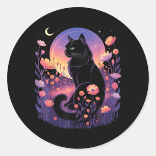 Adesivo Fantasias de Gato Preto de Halloween Amante de Gat