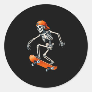 Adesivo Fantasias de Halloween Esqueleto de Skate Funny Ho
