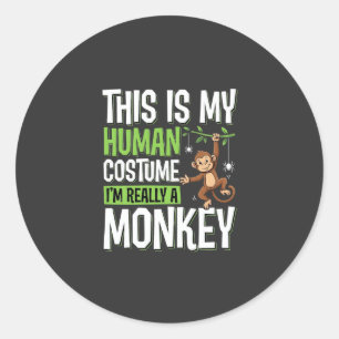 Adesivo Fantasias de Macaco Engraçado Vetor de Halloween