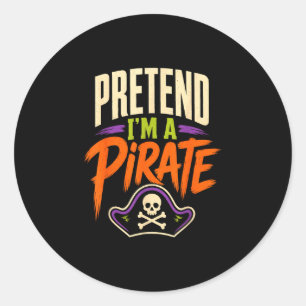Adesivo Fantasias engraçadas de pirata no Halloween caveir