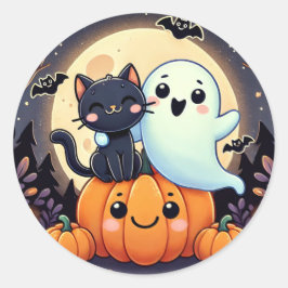 Adesivo Fantasma Amigável e Halloween de Gato
