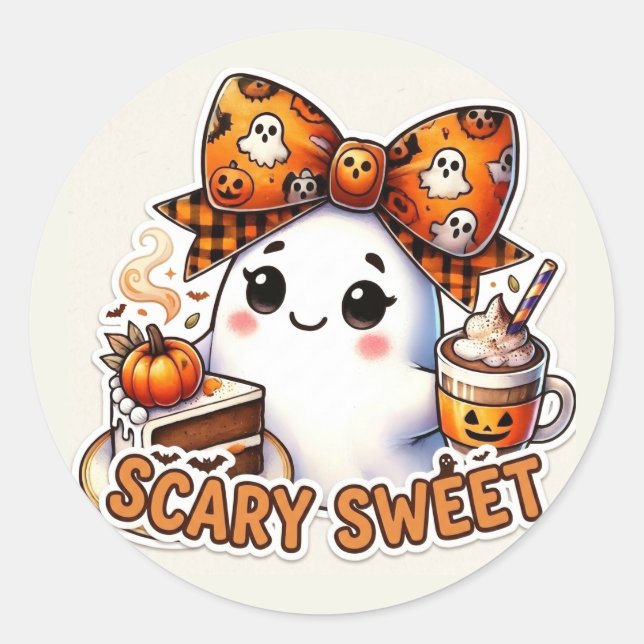 Adesivo Fantasma Assustadoramente Doce (Frente)