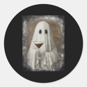 Adesivo Fantasma Bebendo Espresso Martini Halloween Sinist