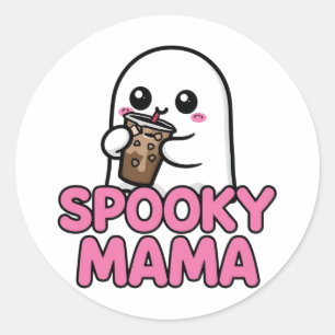 Adesivo Fantasma Boba Fofo - Spooky Mama Kawaii Halloween