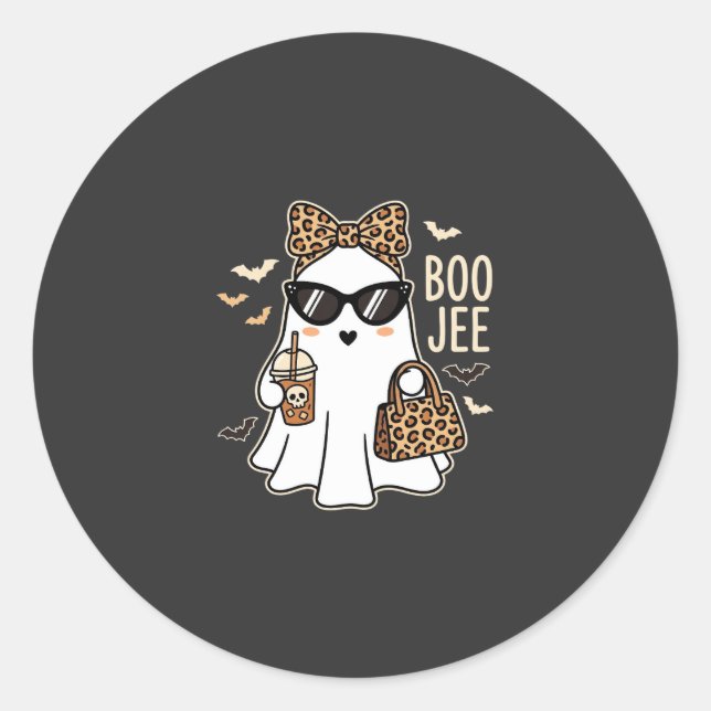 Adesivo Fantasma Bonito Boo Jee Design de Leopardo de Hall (Frente)