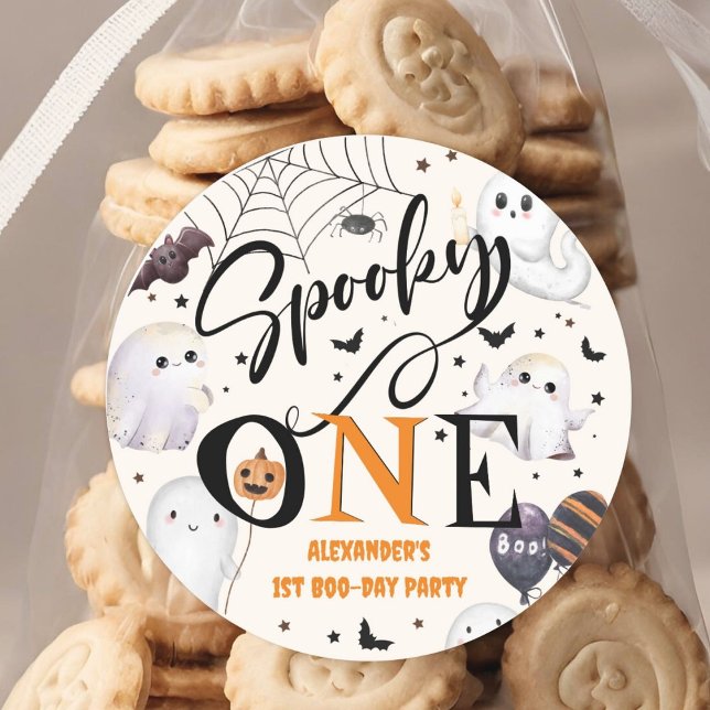 Adesivo Fantasma Bonito de Festa de primeiro aniversario d (Criador carregado)