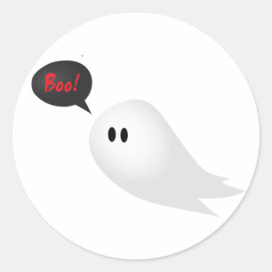 Adesivo Fantasma bonito dizendo boo halloween assustador