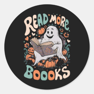 Adesivo Fantasma Bonito Lê Mais Livros Professora Hallowee