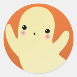 Adesivo Fantasma bonito na laranja