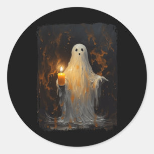 Adesivo Fantasma Bonito Segurando Velas Diversão Halloween